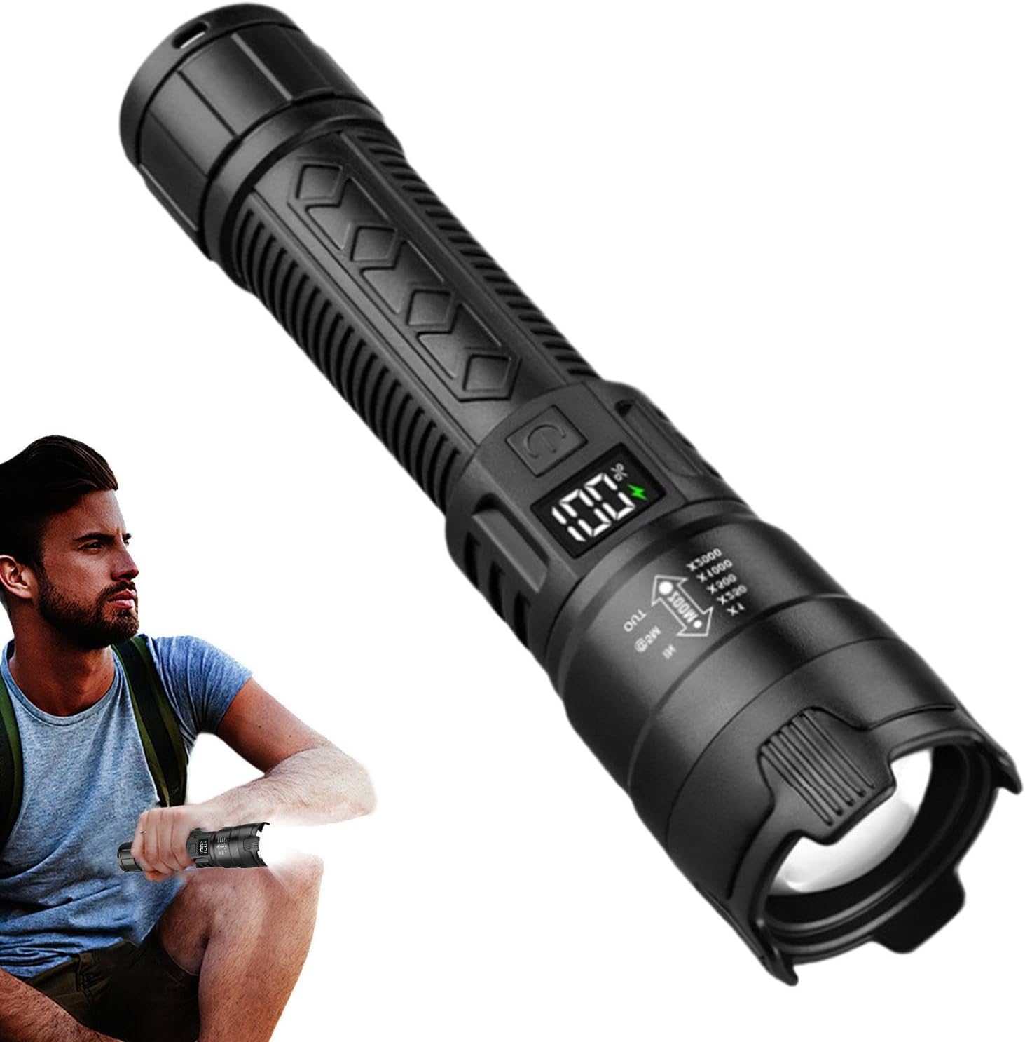 Outdoor Adventure Trips - Lampe de poche tactique LED 2000LM,