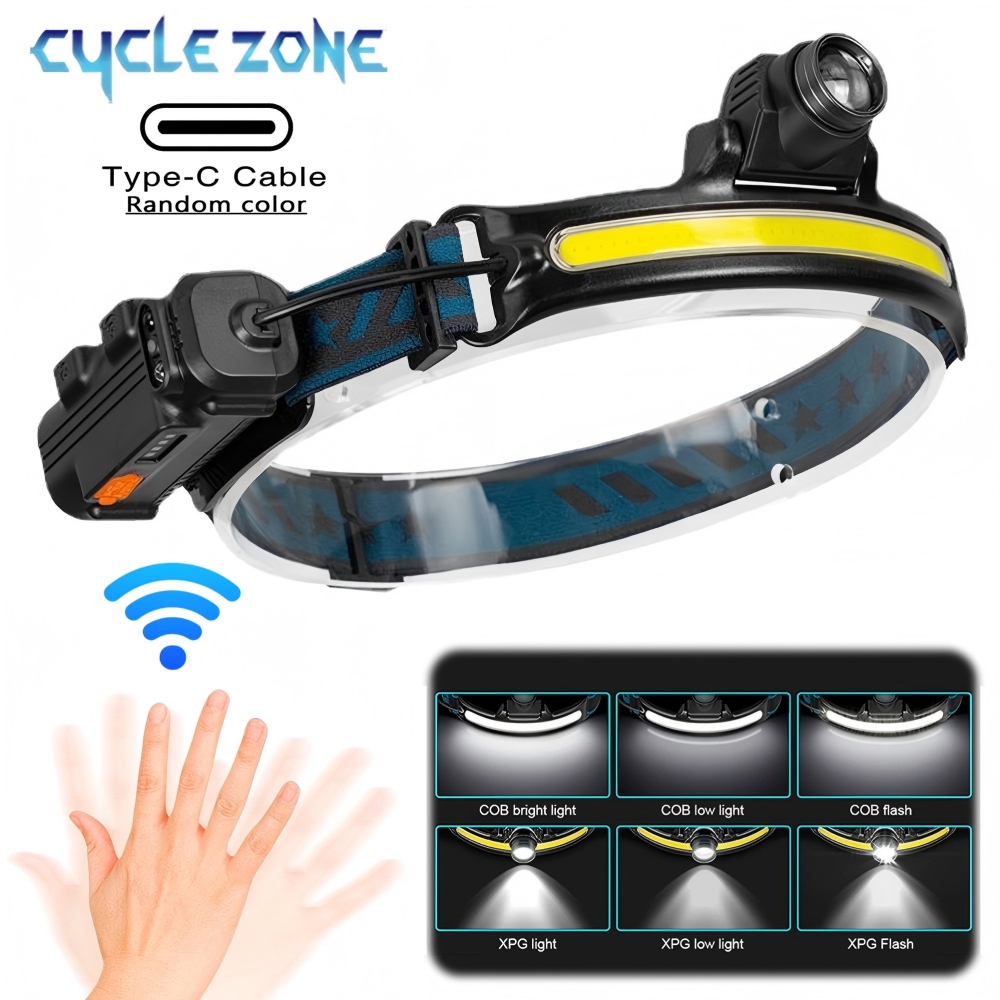 Outdoor Adventure Zone - Lampe frontale puissante à capteur LED,